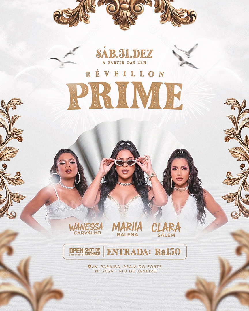 Flyer Réveillon Prime Social Media Feed PSD Editável