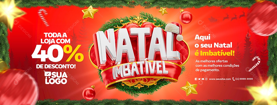 Banner Natal Imbatível Supermercado As Melhores Ofertas Social Media PSD Editável