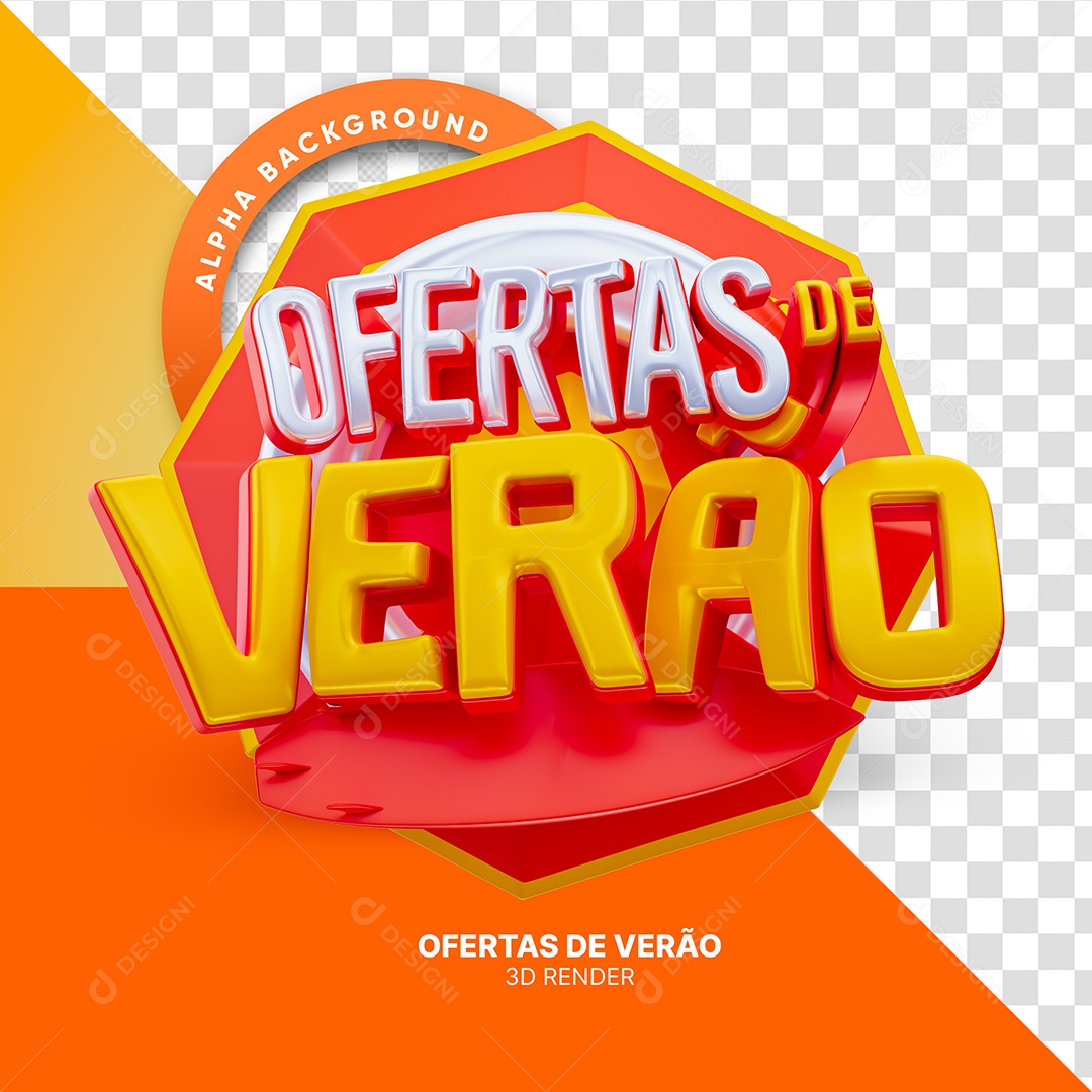 Ofertas de Verão Selo 3D para Composição PSD