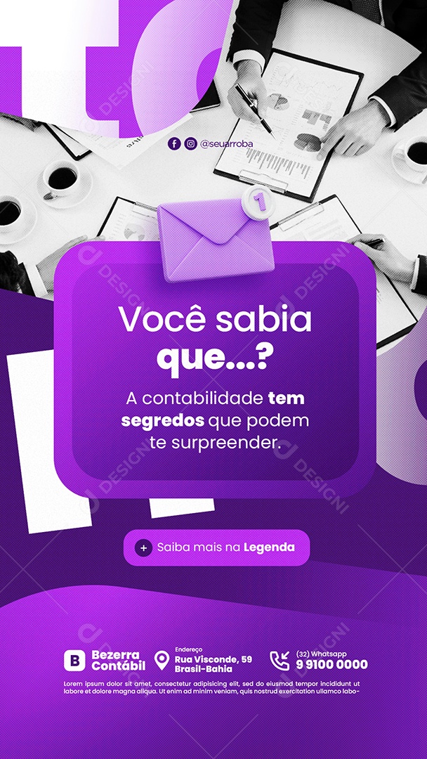 Story Contabilidade Você Sabia Social Media PSD Editável