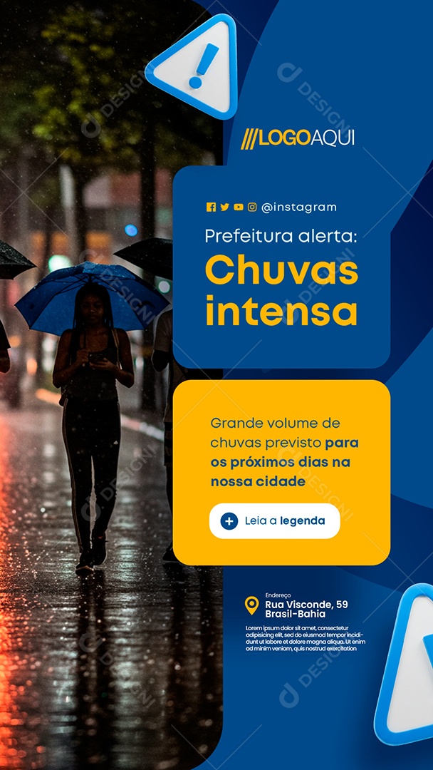 Story Prefeitura Chuvas Intensa Social Media PSD Editável