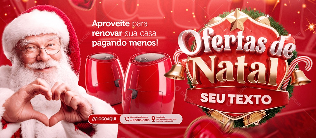 Banner Loja de Eletrodomésticos Ofertas de Natal Aproveite para Renovar Social Media PSD Editável