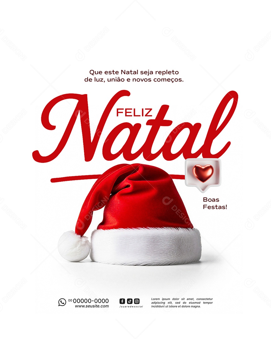 Feliz Natal 25 de Dezembro Social Media PSD Editável
