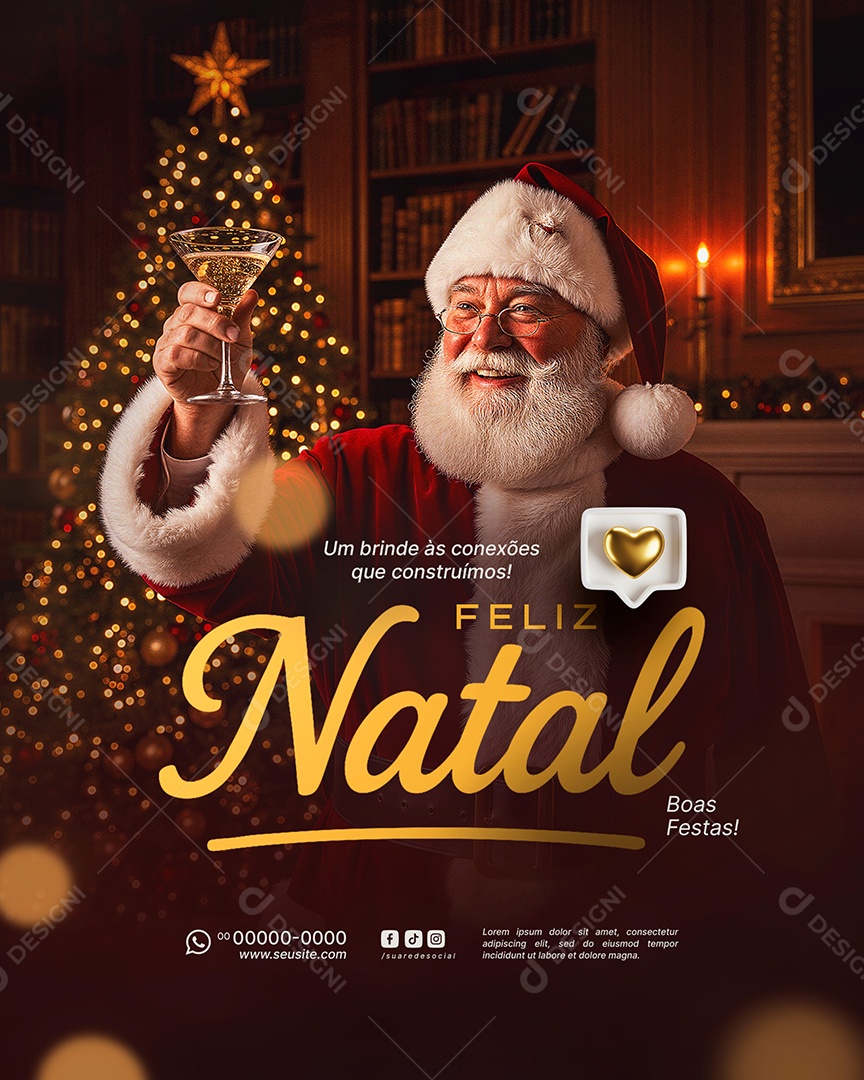 Feliz Natal 25 de Dezembro Social Media PSD Editável