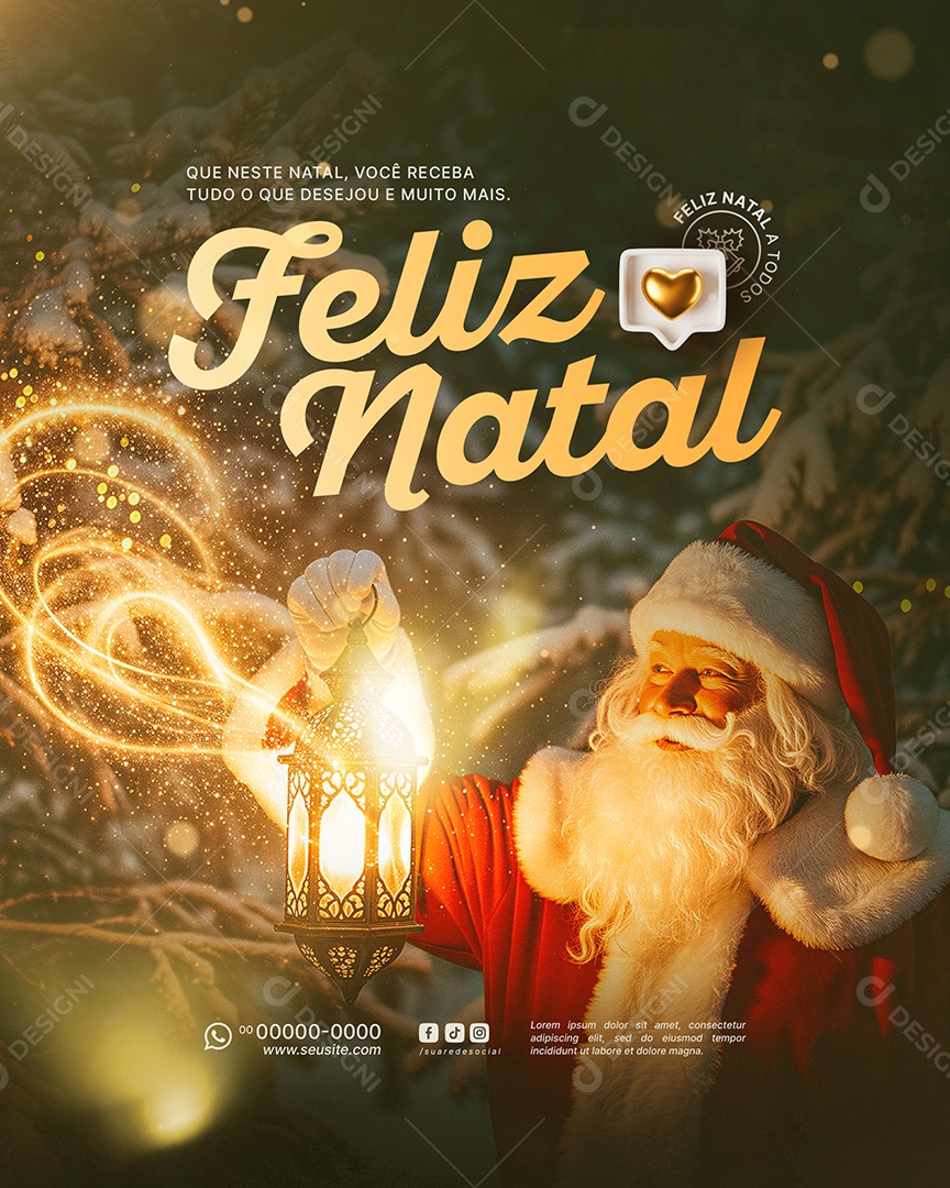 Feliz Natal 25 de Dezembro Social Media PSD Editável