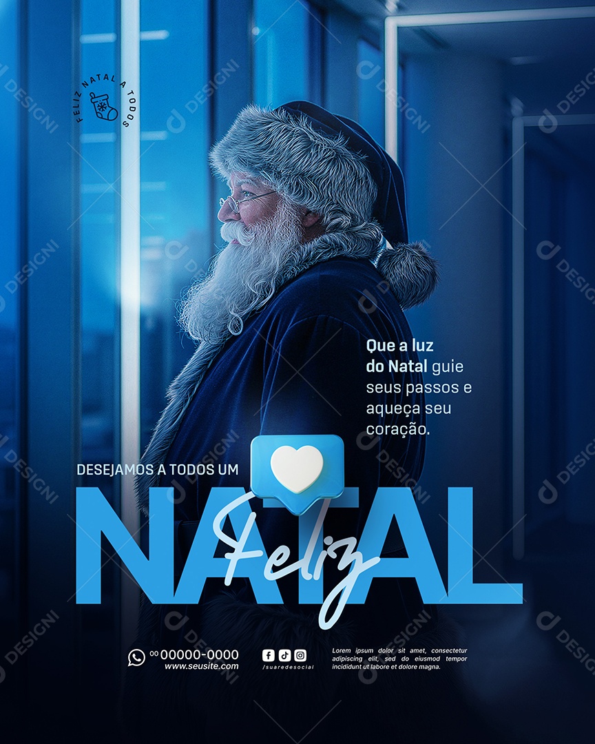 Feliz Natal 25 de Dezembro Social Media PSD Editável