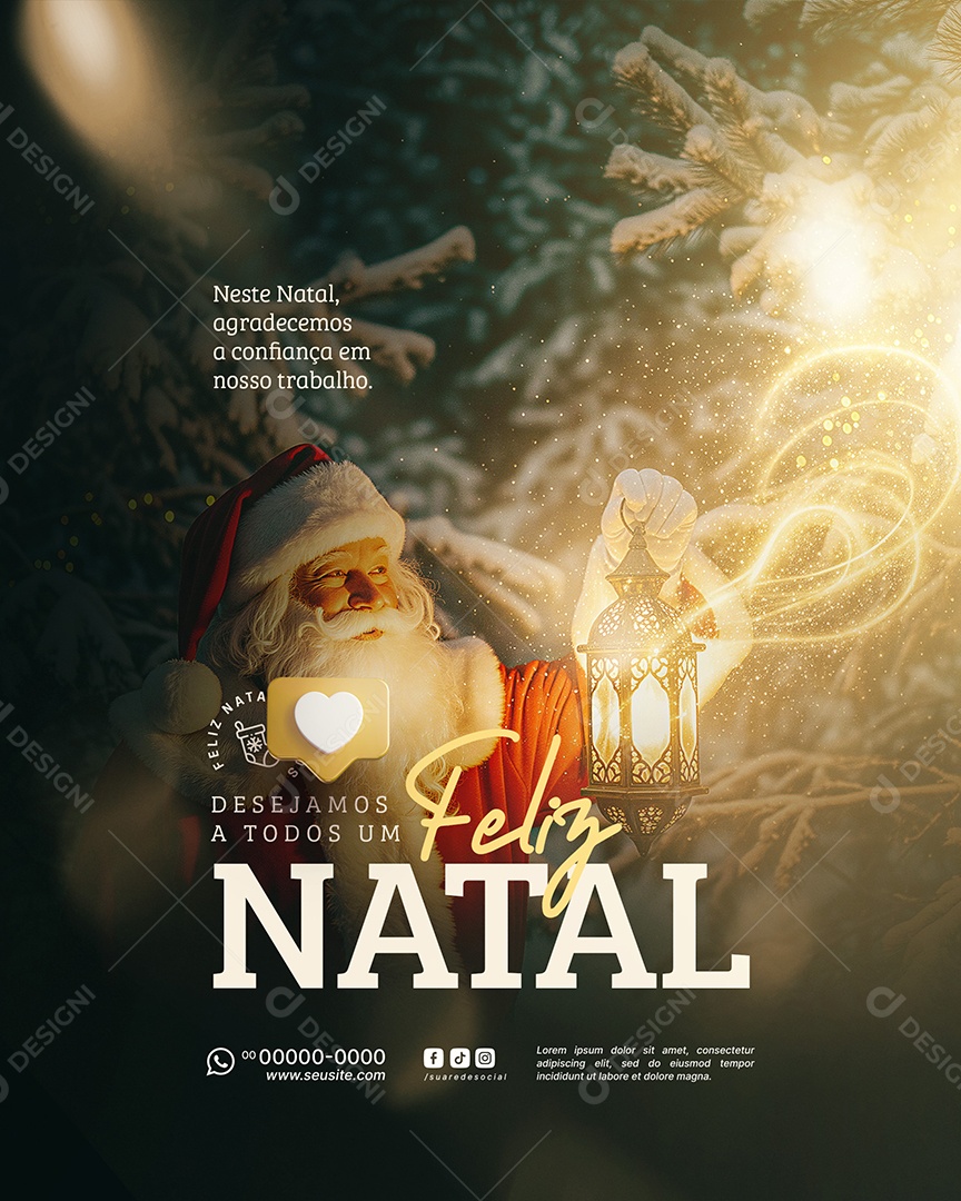 Feliz Natal 25 de Dezembro Social Media PSD Editável