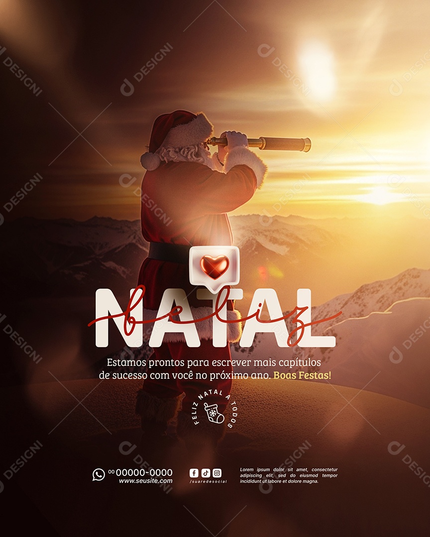 Feliz Natal 25 de Dezembro Social Media PSD Editável