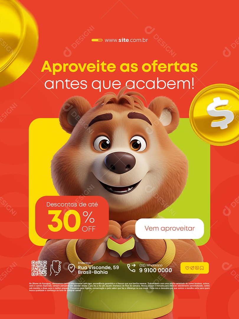 Supermercado Aproveite As Ofertas Antes que Acabem Social Media PSD Editável