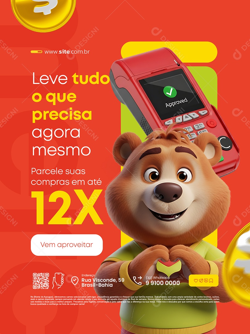 Supermercado Leve Tudo o Que Precisa Agora Mesmo Social Media PSD Editável