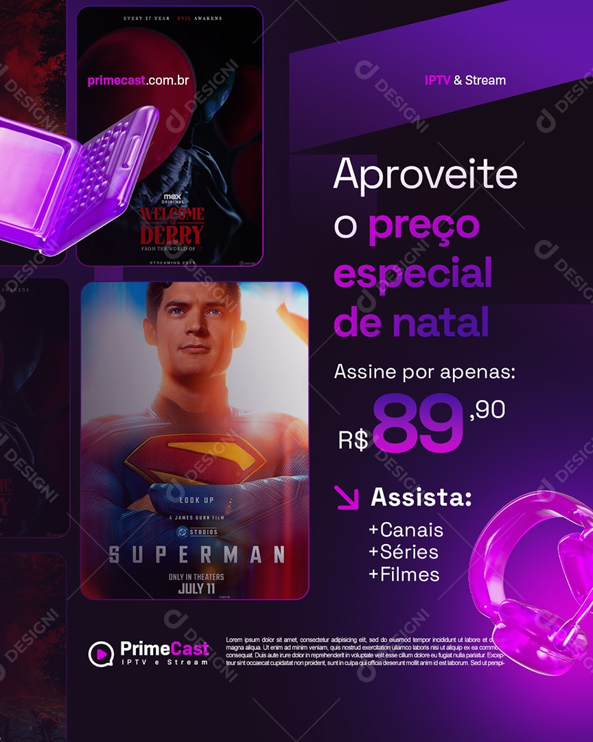 IPTV Aproveite o Preço Especial de Natal Social Media PSD Editável