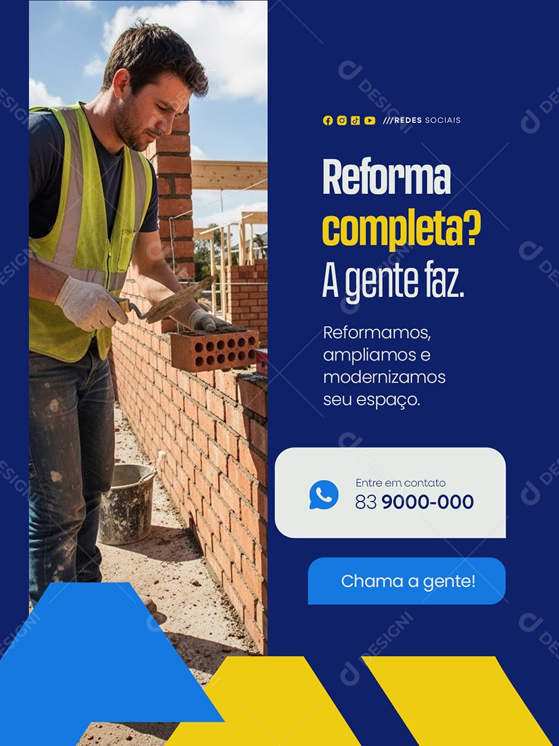 Empreenteira Reforma Completa a Gente Faz Social Media PSD Editável