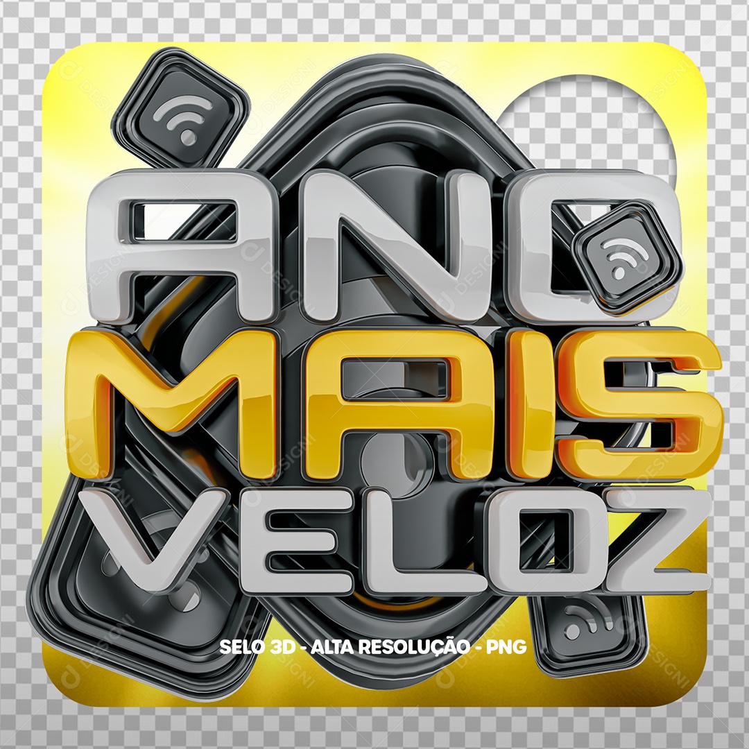 Ano Mais Veloz Selo 3D para Composição PSD