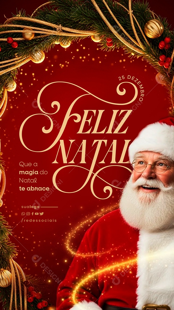 Story Feliz Natal 25 de Dezembro Social Media PSD Editável