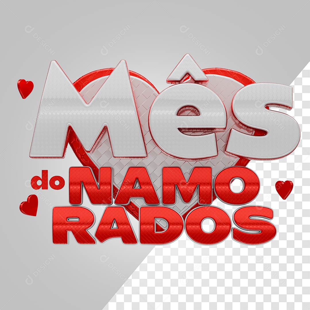 Mês do Namorados Selo 3D para Composição PSD
