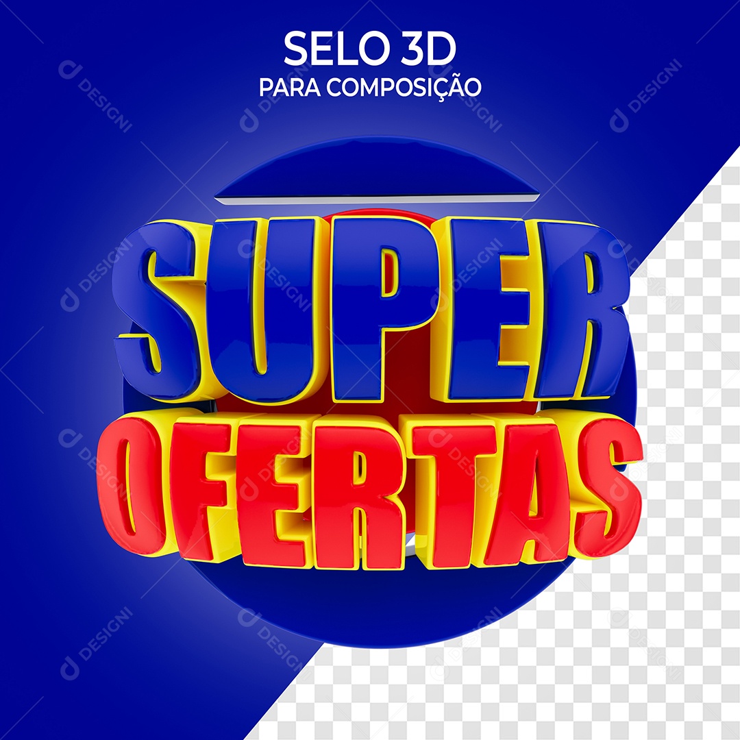 Super Ofertas Selo 3D para Composição PSD