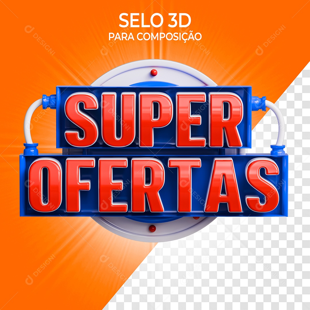 Super Ofertas Selo 3D para Composição PSD