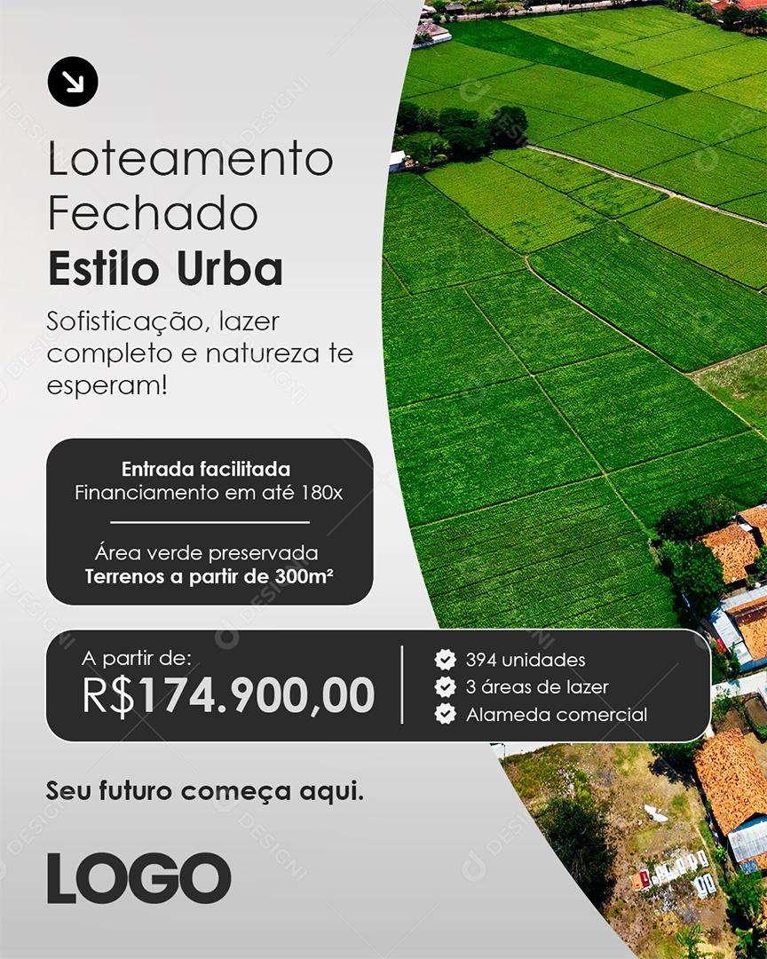 Loteamento Fechado Estilo Urba Social Media PSD Editável