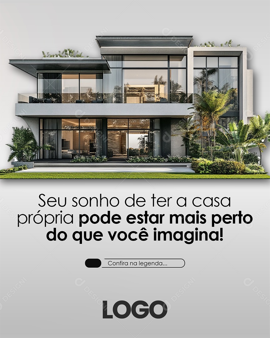 Imobiliária Seu Sonho de Ter a Casa Própria Social Media PSD Editável
