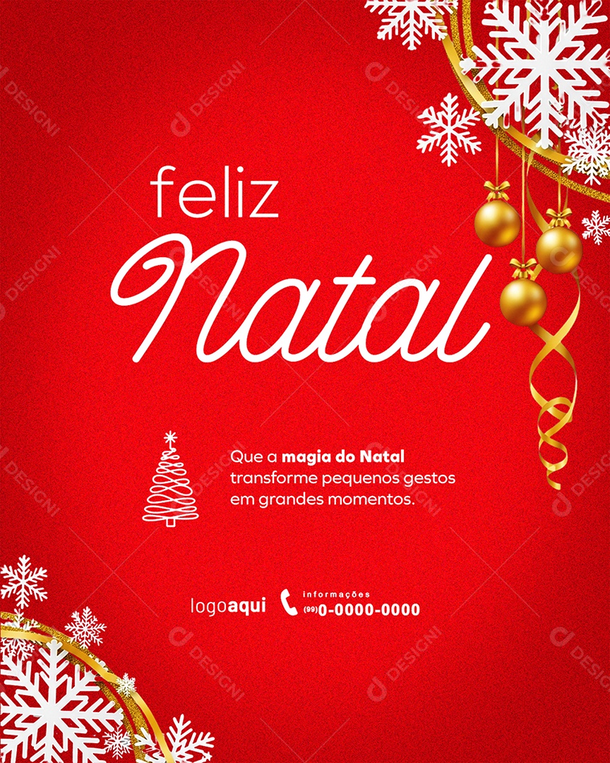 Feed Feliz Natal 25 de Dezembro Social Media PSD Editável