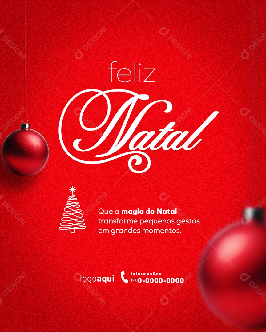 Feed Feliz Natal 25 de Dezembro Social Media PSD Editável