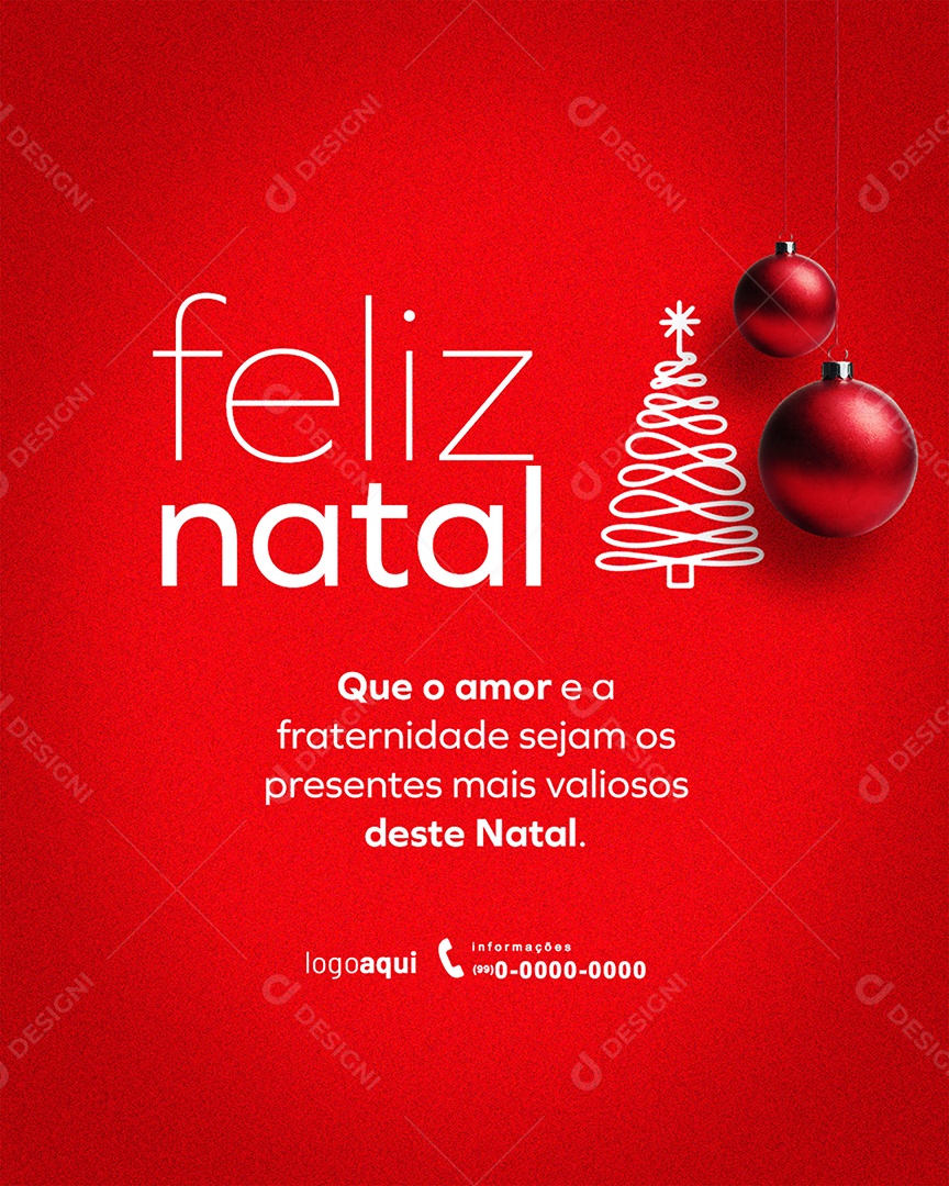Feed Feliz Natal 25 de Dezembro Social Media PSD Editável