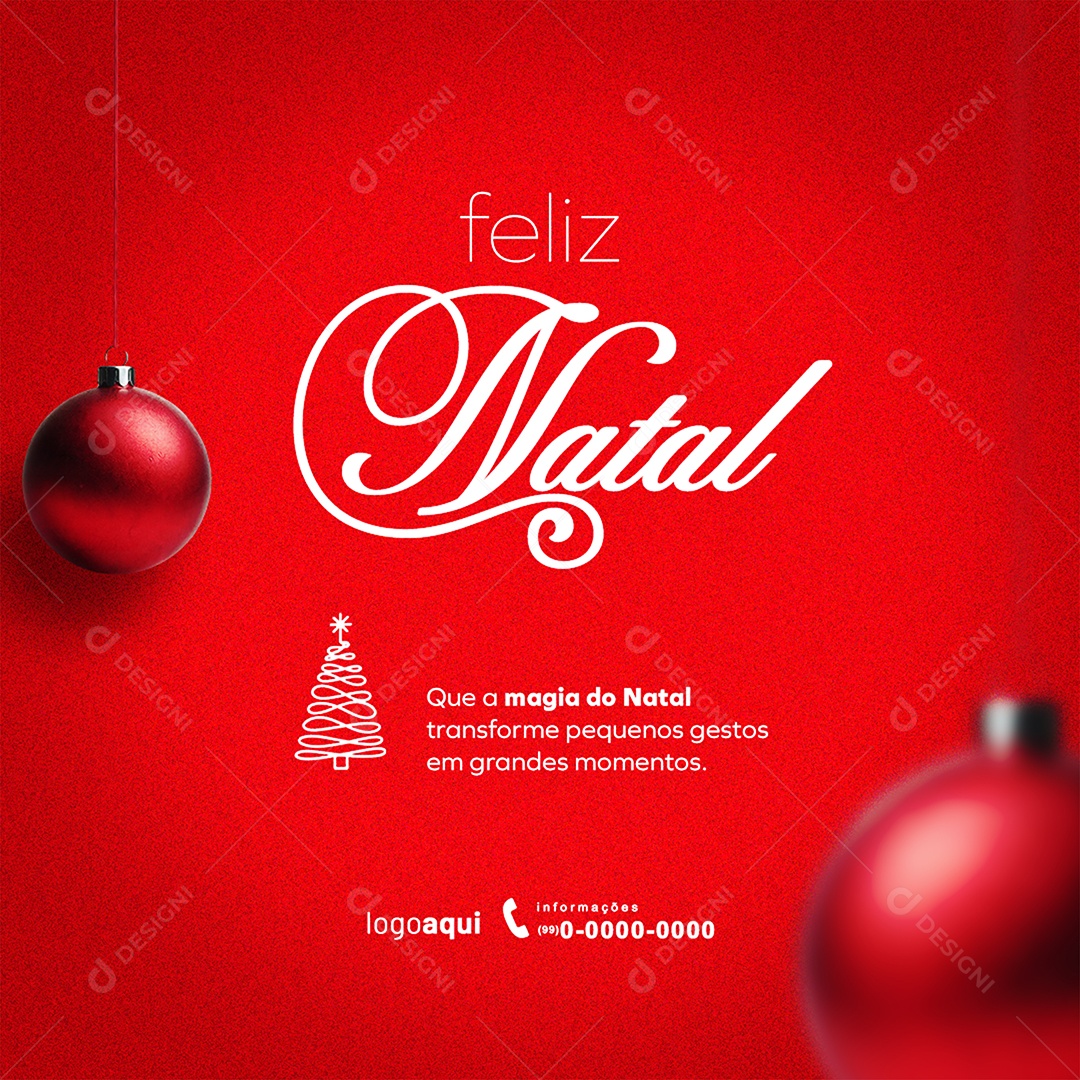 Feliz Natal 25 de Dezembro Social Media PSD Editável