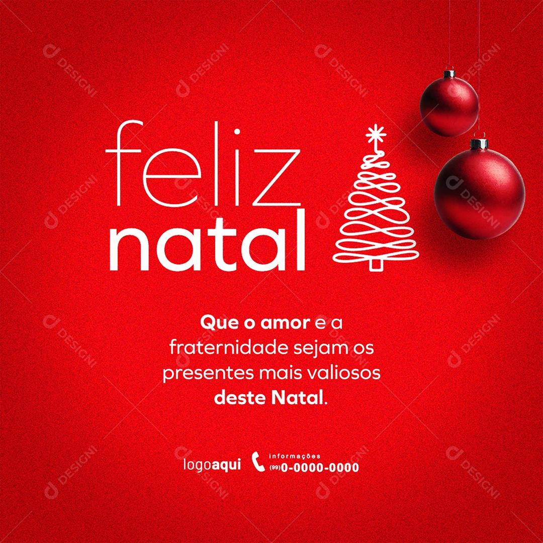 Feliz Natal 25 de Dezembro Social Media PSD Editável