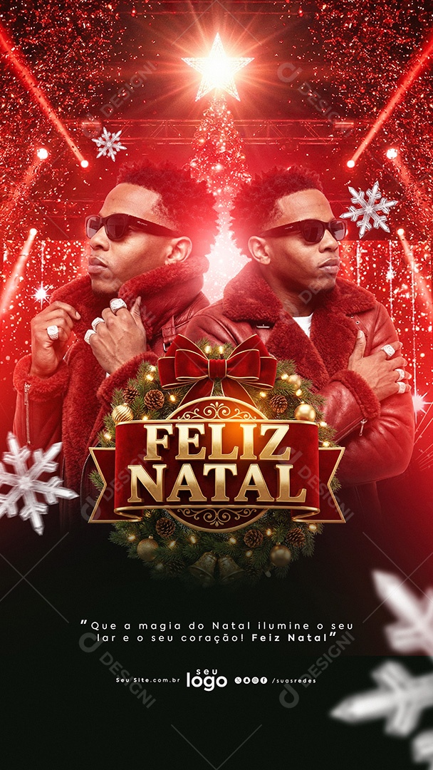 Flyer Feliz Natal Social Media Story PSD Editável