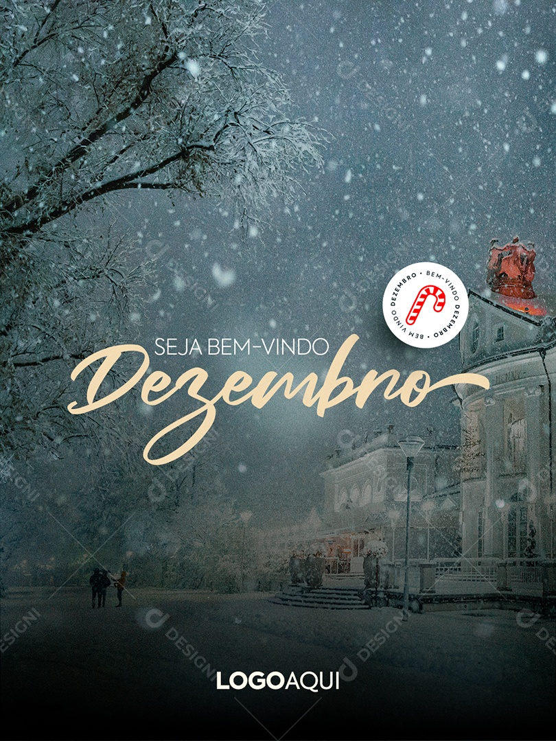 Feed Bem Vindo Dezembro Social Media PSD Editável
