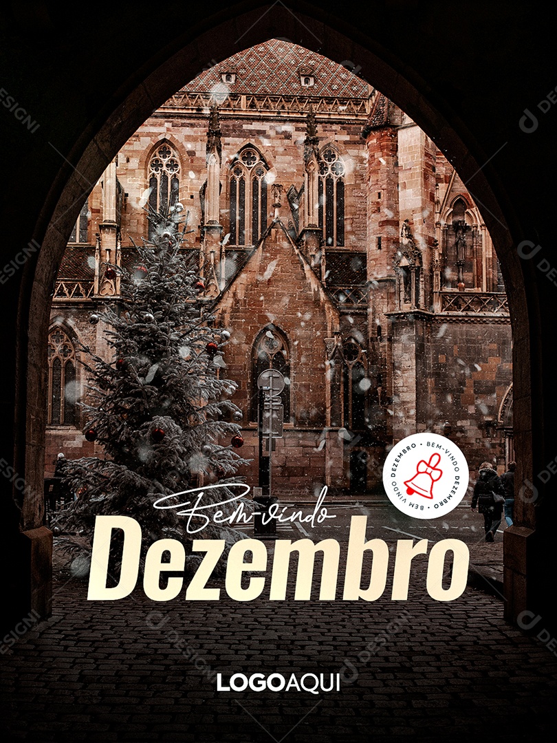 Feed Social Media Bem Vindo Dezembro PSD Editável