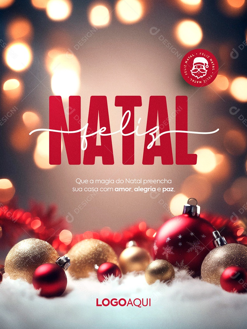 Feliz Natal Que a Magia Social Media PSD Editável