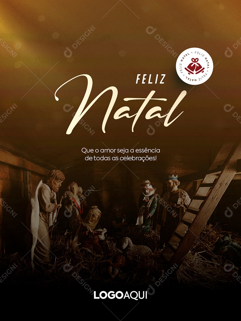 Feliz Natal Que o Amor Social Media PSD Editável