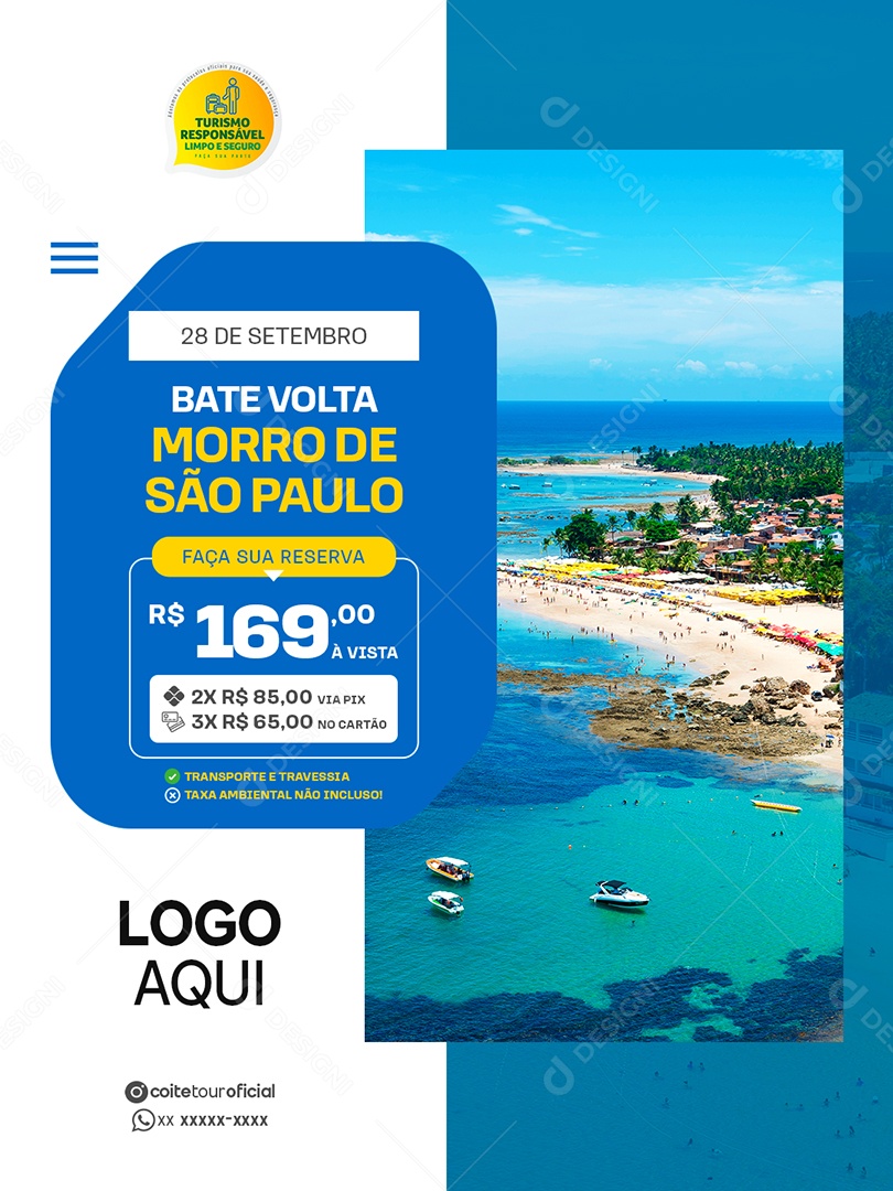 Turismo Excursão Morro de São Paulo Social Media PSD Editável