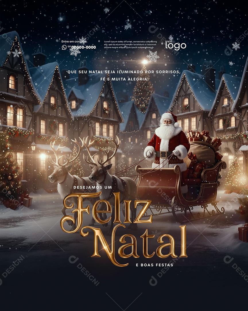 Feliz Natal 25 de Dezembro Social Media PSD Editável