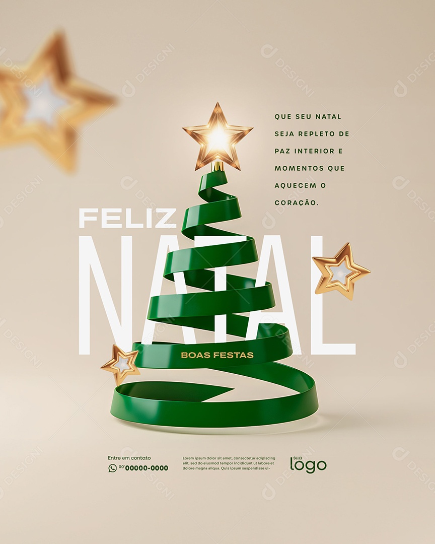Feliz Natal 25 de Dezembro Social Media PSD Editável
