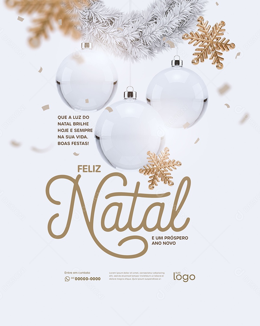Feliz Natal 25 de Dezembro Social Media PSD Editável