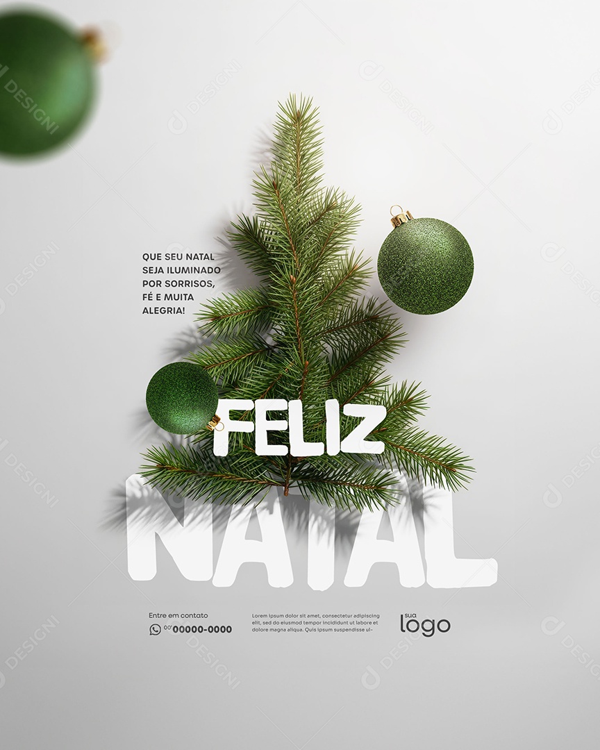Feliz Natal 25 de Dezembro Social Media PSD Editável