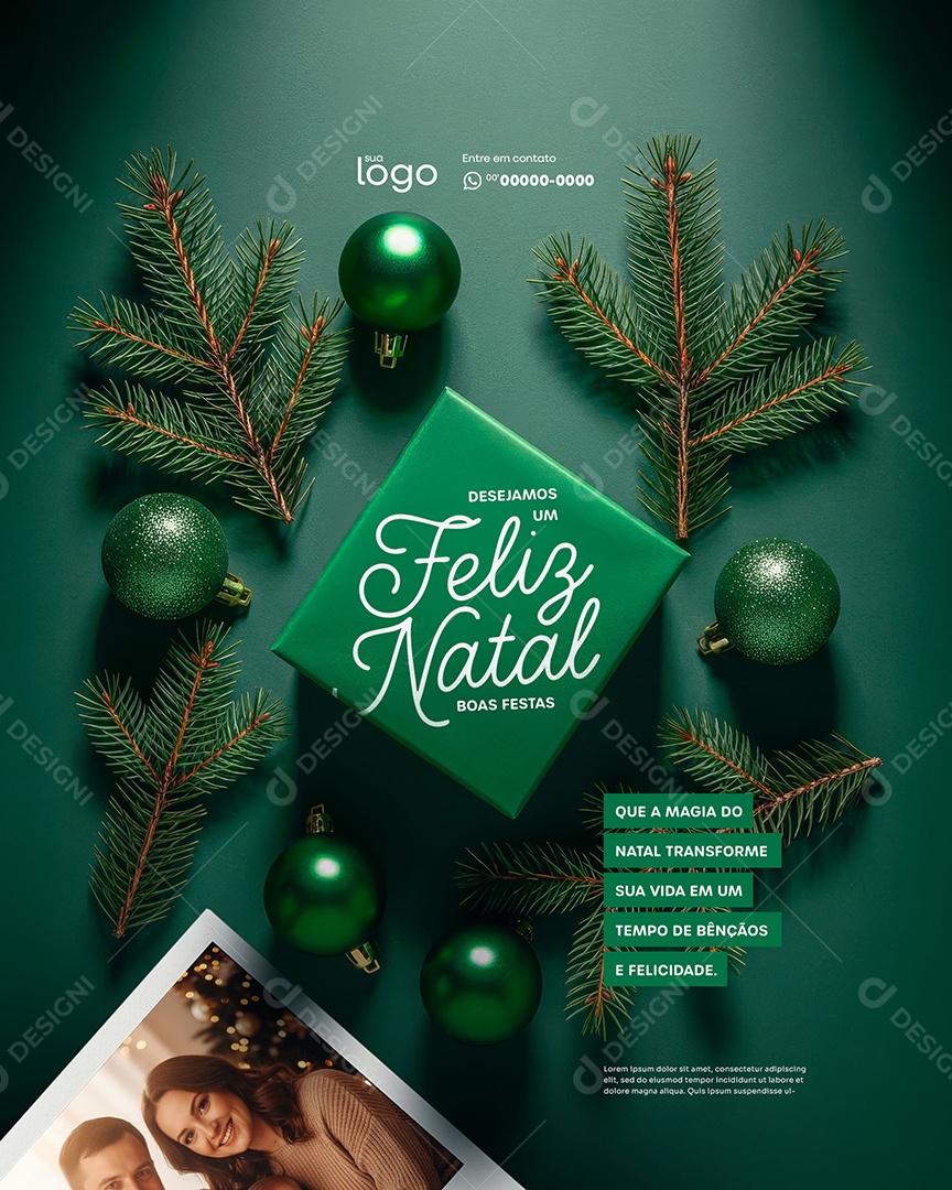 Feliz Natal 25 de Dezembro Social Media PSD Editável