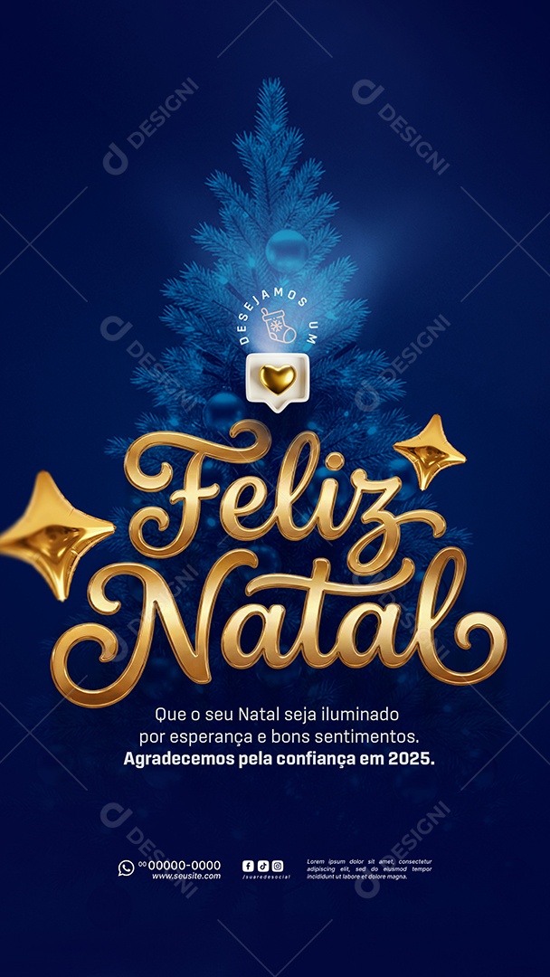 Story Feliz Natal 25 de Dezembro Social Media PSD Editável