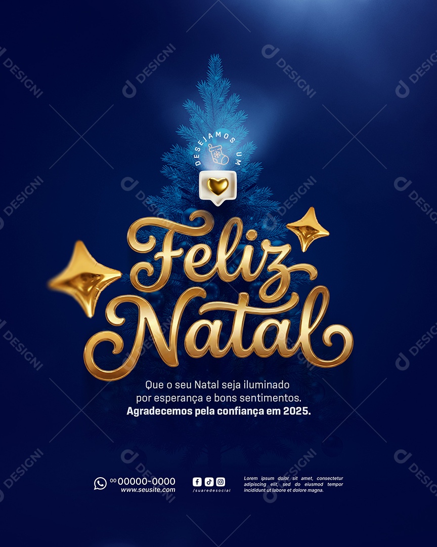 Feliz Natal 25 de Dezembro Social Media PSD Editável