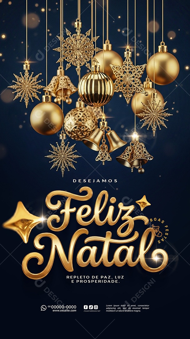 Story Feliz Natal 25 de Dezembro Social Media PSD Editável