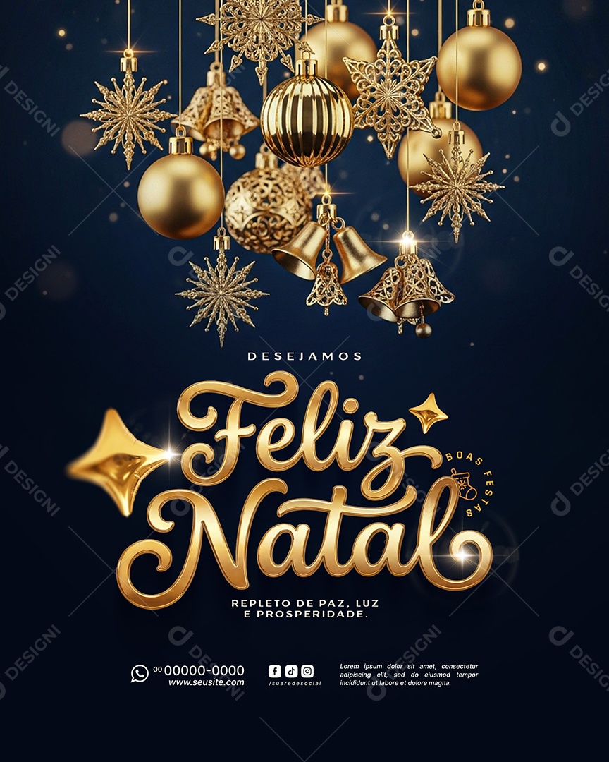 Feliz Natal 25 de Dezembro Social Media PSD Editável