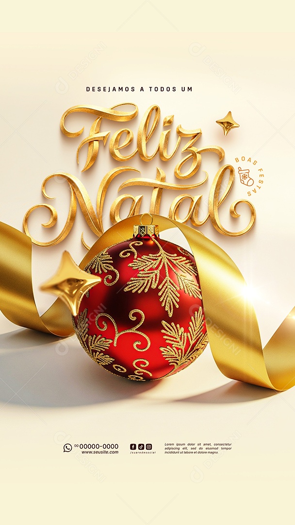 Story Feliz Natal 25 de Dezembro Social Media PSD Editável