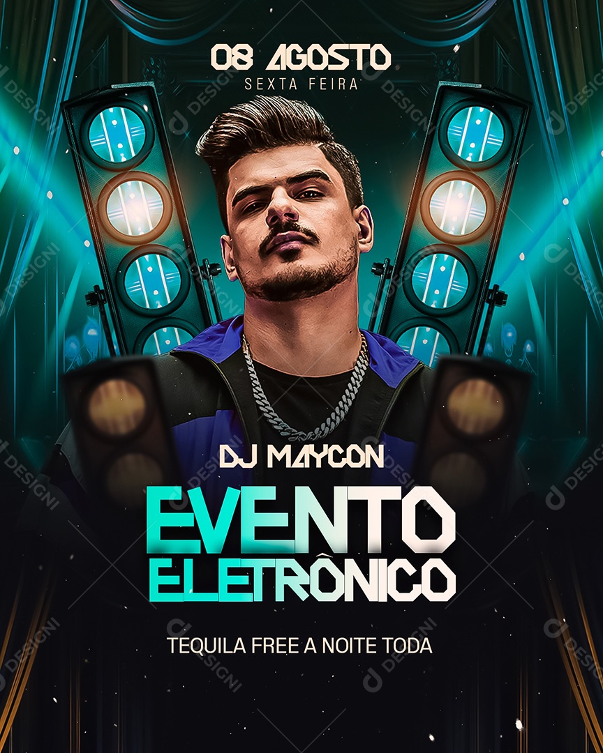 Flyer Feed Evento Eletrônico Social Media PSD Editável