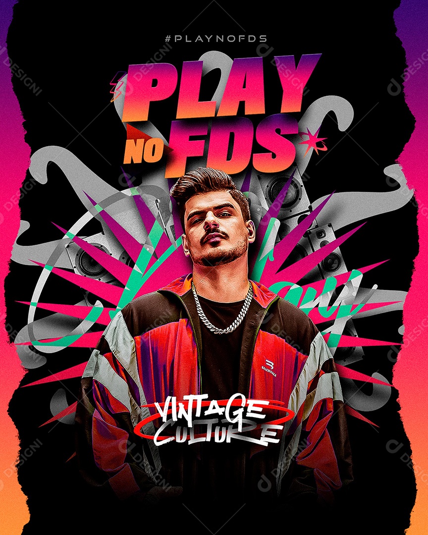 Flyer Feed Play no FDS Social Media PSD Editável