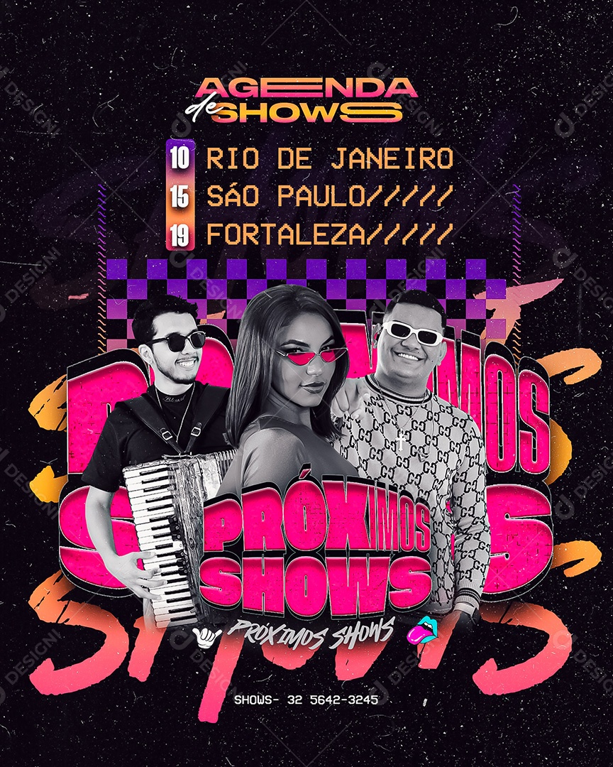 Flyer Feed Próximos Shows Banda Social Media PSD Editável