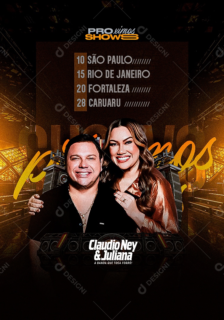 Flyer Feed Próximos Shows Claudio Ney Social Media PSD Editável