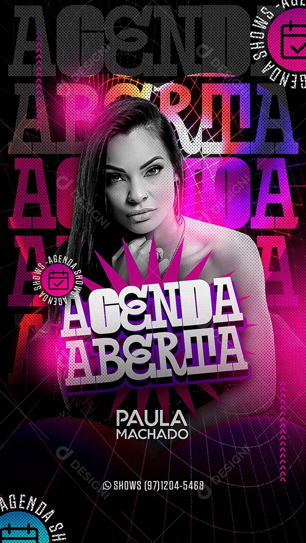 Flyer Story Agenda Aberta Paula Social Media PSD Editável