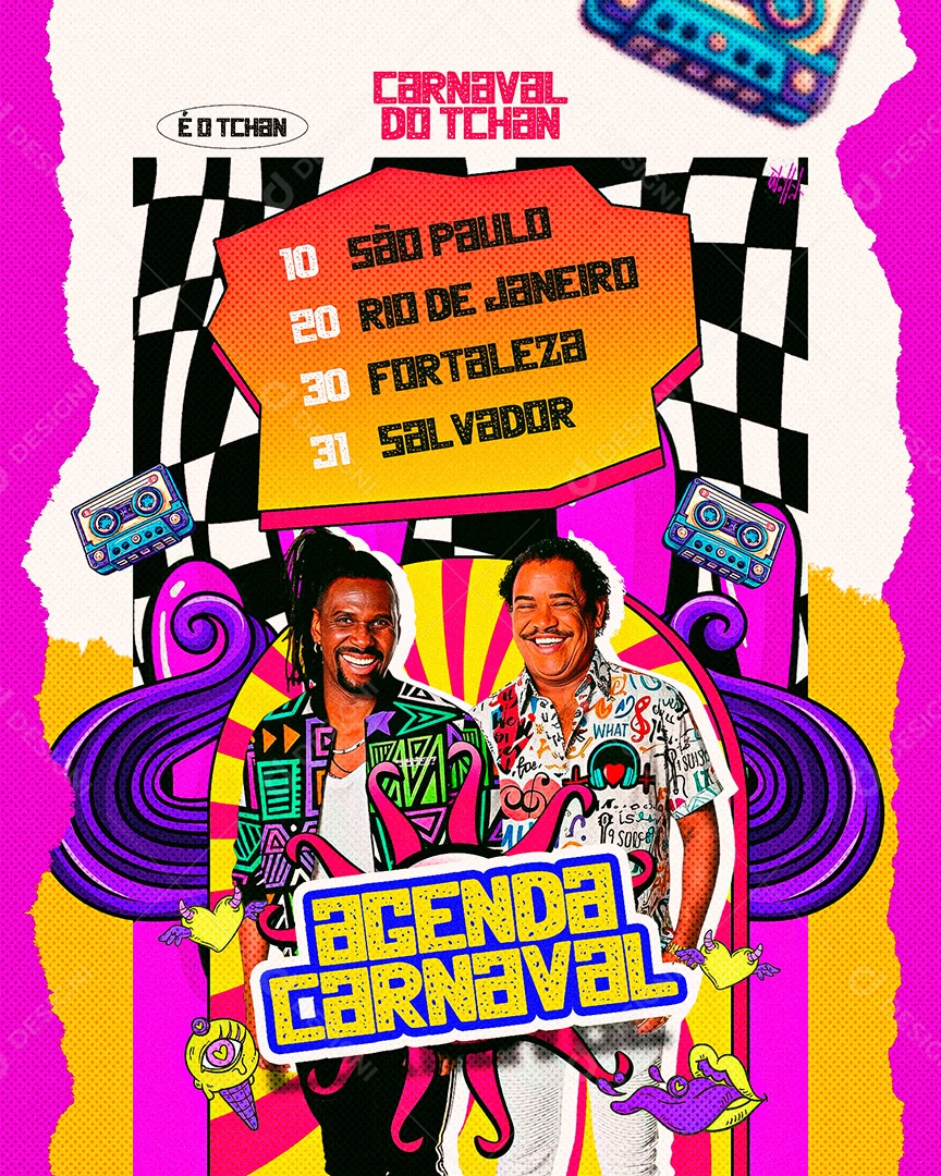 Flyer Story Agenda Carnaval Social Media PSD Editável